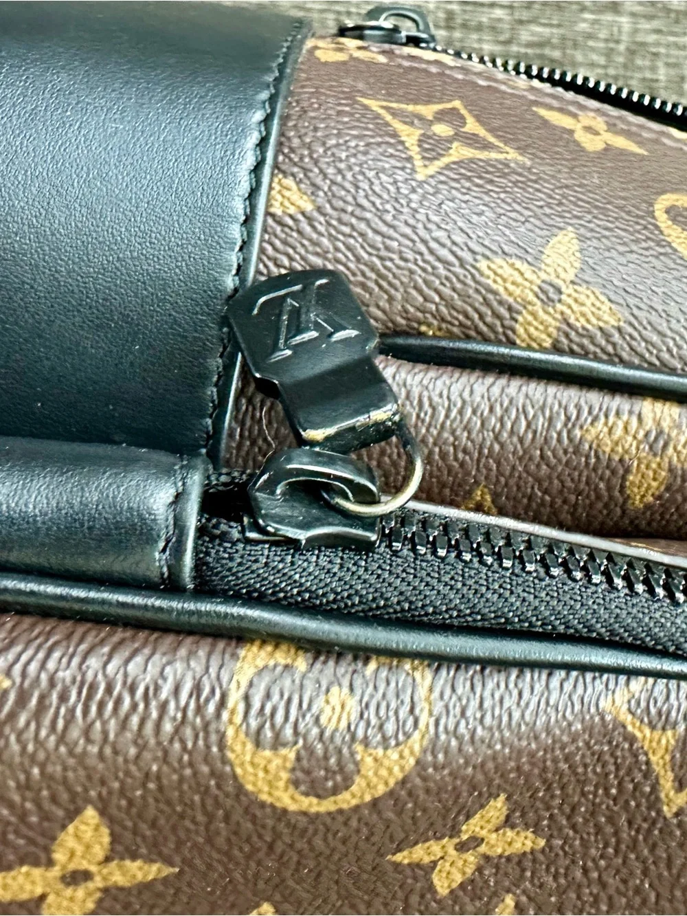 Louis Vuitton Brown Monogram Canvas Backpack with Black Trim